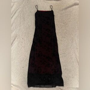 Red and black dress